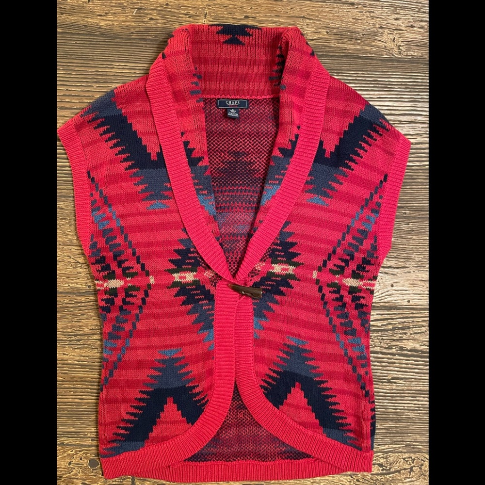 Chaps ladies medium Southwestern Sweater Vest
